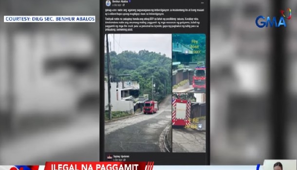 Fire truck, ginamit umano para lagyan ng tubig ang swimming pool ng isang bahay sa Taytay, Rizal 